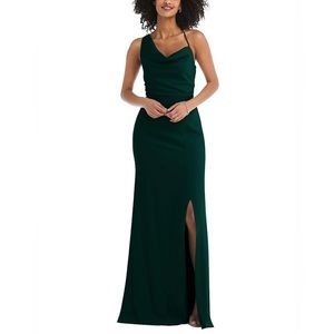 After Six One-Shoulder Draped Cowl-Neck Maxi Dress - NWT
